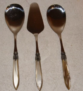 Vintage Rivadossi Sandro Made Italy Serving Set 2 Spoons 1 Cake Server NICE! - Picture 1 of 8