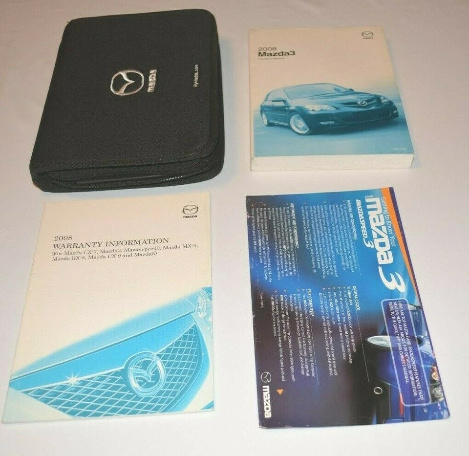 2008 MAZDA 3 OWNERS MANUAL GUIDE BOOK SET WITH CASE OEM - Image 1 of 1