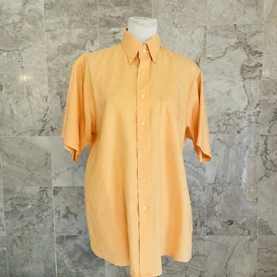 Jos. A. Bank Orange 100% Linen Short Sleeve Button Up Shirt M - Image 1 of 4