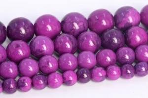 Rain Flower Jade Beads Sugilite Purple Color Round Loose Beads 4/6/8/10/12MM - Picture 1 of 13