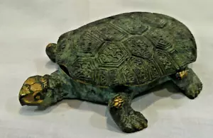 Aschenbecher Ringschale Schmuckschale Schildkröte Gürteltier Tier Deckel Messing - Bild 1 von 11
