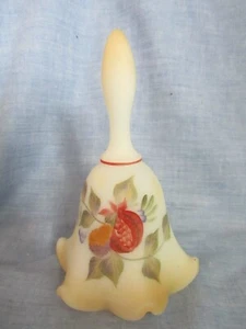 FENTON SATIN GLASS HANDPAINTED BELL SIGNED S. STEPHENS - Picture 1 of 5