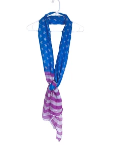 Scarf Flag Stars & Stripes Pink and Blue Lightweight Patriotic - Picture 1 of 4