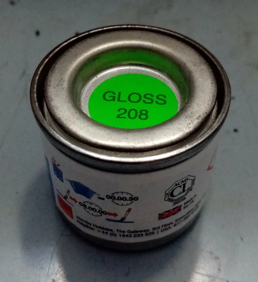 HUMBROL 208 FLURO GREEN SIGNAL GLOSS    14 ml  - Immagine 1 di 1