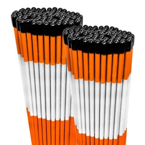 200PK 48" Heavy Duty 5/16" Driveway Markers Safety Orange with Reflective Tape - Picture 1 of 3