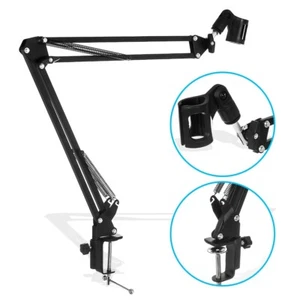 Adjustable Microphone Suspension Boom Scissor Arm Stand Music Equipment Mount - Picture 1 of 17