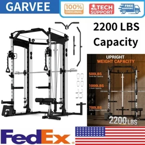 Smith Machine for Home Gym 2200LBS Capacity Heavy Duty Power Cage Squat Rack  - Picture 1 of 10