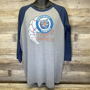 Detroit Tigers Homage USA Shirt Adult 2XL Gray MLB Baseball 3/4 Sleeve - Picture 1 of 8