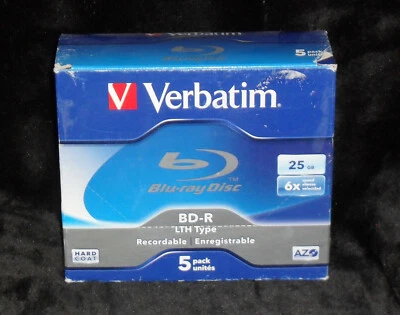 5 VERBATIM 43753 LTH BD-R Blu ray BDR SL 25GB 6X JEWEL CASE - Image 1 of 3