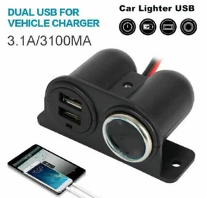 12V/24V Car Charger Socket Splitter Dual USB Power Adapter - Picture 1 of 3