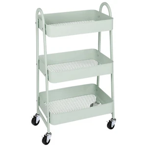 Metal Utility Rolling Cart - 3 Tier, Ideal for Kitchen or Bathroom with Wheels - Picture 1 of 23