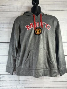 Felpa con cappuccio pullover grande uomo Manchester United calcio grigio - Foto 1 di 13