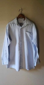 BCBG ATTITUDE Men's Blue Cotton Long Sleeve Modern Fit Dress Shirt Sz L 32/33 - Picture 1 of 14