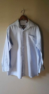 BCBG ATTITUDE Men's Blue Cotton Long Sleeve Modern Fit Dress Shirt Sz L 32/33 - Image 1 of 4