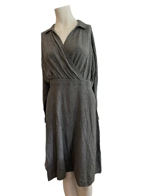 Alfani PL Ribbed Elastic Waist Sheath Dress Gray Long Sleeve V Neck Knit NWT $99 - Image 1 of 4
