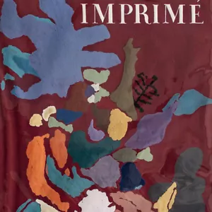 Imprimé diseño imprentas de tela Alemania Occidental Conrad Klenner papel al óleo 1957 - Imagen 1 de 3
