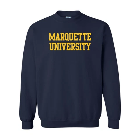 Marquette Golden Eagles Basic Crewneck Sweatshirt  - Navy Cover
