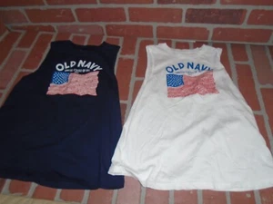 OLD NAVY  GIRLS 2022 USA TANK TOP TSHIRTS SIZE XS WORN 2 TIMES EACH - Picture 1 of 4