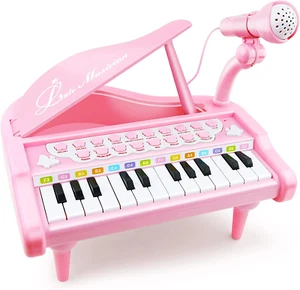 Piano Keyboard Toy for Girls - 24 Keys Toddler Piano Music Toy Instruments with - Picture 1 of 12