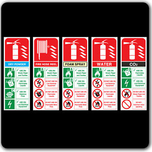 Fire Extinguisher ID Stickers Signs Labels