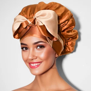 100% Mulberry Silk Reversible Bonnet with Ties – Handmade in USA – Copper - Picture 1 of 10
