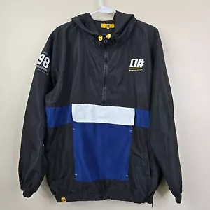 Pullover a vento Alfanumerico vintage uomo colorblock Q-Zip con cappuccio grande - Foto 1 di 12