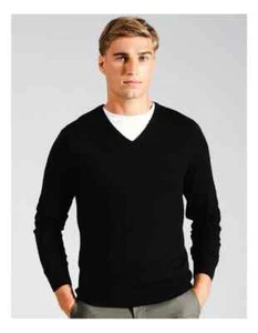 Wool Blend MEN V-Neck Black Jumper -Worksense- Work Business- (XL) NWT - Picture 1 of 5