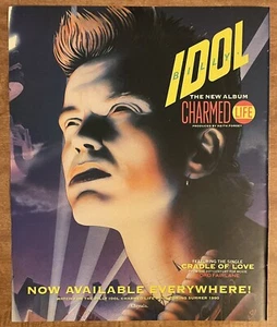 Billy Idol Charmed Life 1990 álbum lanzamiento promoción años 90 anuncio impreso - Imagen 1 de 1