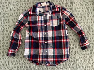 Crazy 8 Boys Red, White and Blue Plaid Button Up Patriotic (Size Small (5-6)) - Picture 1 of 3
