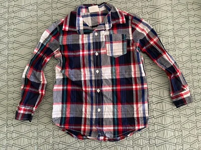 Crazy 8 Boys Rojo, Blanco y Azul Cuadros Abotonados Patriótico (Talla Pequeña (5-6)) Foto 1 de 3