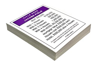 Juego completo de cartas de título de propiedad Monopoly aquí y ahora Foto 1 de 2