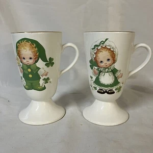 Juego de 2 tazas de café Bit-O-Irish ¡Suyos niños y niñas duendes FS! - Imagen 1 de 13