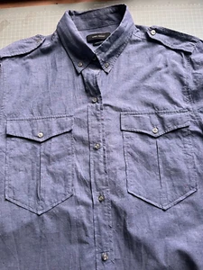 Isabel Marant blue cotton chambray shirt, sz 42 / UK 14, VGC, button-down collar - Picture 1 of 22