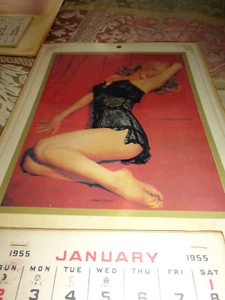 Calendario Pin-Up Ragazza Marilyn Monroe in Lingerie 1955 14" x 8" - Foto 1 di 4