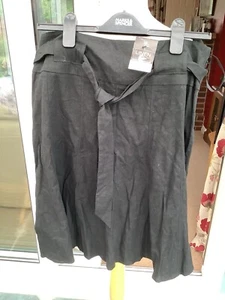 new tags uk 12 linen blend black shirt dorothy perkins with tie belt - Picture 1 of 6