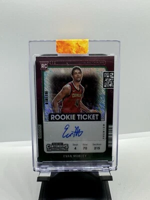 2021-22 Panini Contenders Cleveland Cavaliers Evan Mobley Ticket Variation Auto - Image 1 of 2