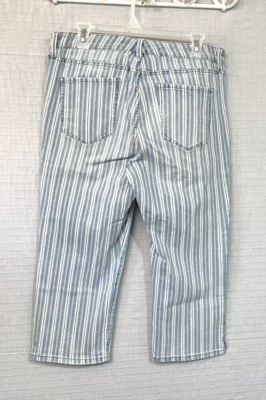 Pantalones capri/cortos NINE WEST talla 14 Missy para mujer azul y blanco a rayas cristie Foto 1 de 4