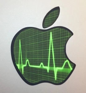 GLOWING ELECTROCARDIOGRAM EKG Apple MacBook Pro Air Mac Logo Laptop DECAL - Picture 1 of 3
