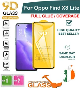 For Oppo Find X3 Lite Tempered Glass 9D Screen Protector Full Coverage Glue New - Zdjęcie 1 z 5