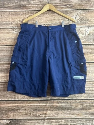 Pantalones Cortos Carga Vintage No Fear Extra Grandes Para Hombre Azul Nylon Calce Suelto Patinador Y2K Foto 1 de 4