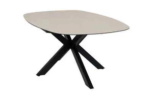 Gartentisch Malaga 180x115 cm oval Schwarz Aluminium Keramik Outdoor Tisch - Bild 1 von 7