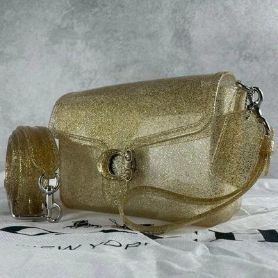 NWOT Coach Jelly Tabby CH748 Gold Glitter PVC 2-Way Shoulder Bag with Charm. - Image 1 of 4