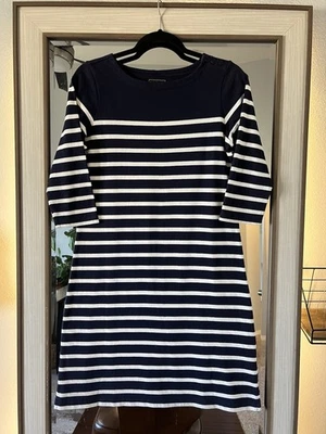 L.L. Vestido Costero Náutico Bean Breton Mangas 3/4 Azul Marino Rayas Talla Pequeña R Foto 1 de 3
