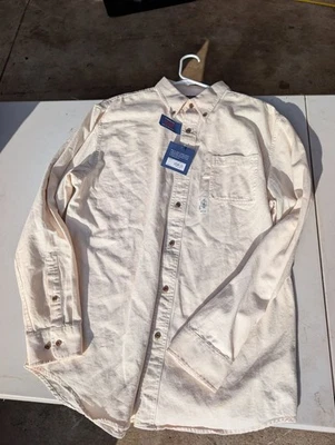 Croft & Barrow Denim Shirt Mens Large Blue Button Up Pocket Long Sleeve - Image 1 of 4