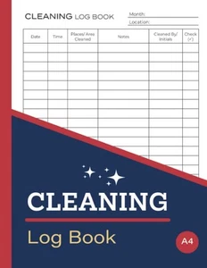 Cleaning Log Book: Daily Cleaning Checklist For Home, Offices, Hotels, Cafes, Re - Picture 1 of 2