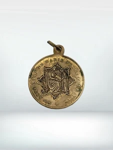 Colgante de moneda católico vintage de 1830 St Anne Mere De Marie Priez Pour Nous - Imagen 1 de 2