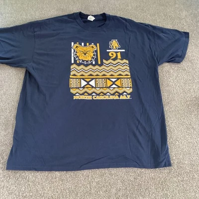 North Carolina A&T Shirt Mens 2XL Navy NCAA Basketball Gildan Heavy Cotton Tee - Image 1 of 4