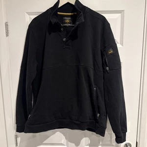 Next Durable Goods Para Hombres Negro Cuarto Cremallera Pullover Jersey Bolsillos con Cremallera Talla XL - Imagen 1 de 5