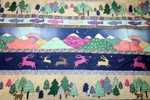 PINE BROOK IN PINK AND BLUE BY JEANNIE WELLS FROM P&B - 100% COTTON FABRIC - Picture 1 of 6