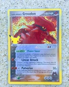 2021 Pokemon Celebrations Team Magmas Groudon Error Misprint Crimped Rare 09/95 - Picture 1 of 3